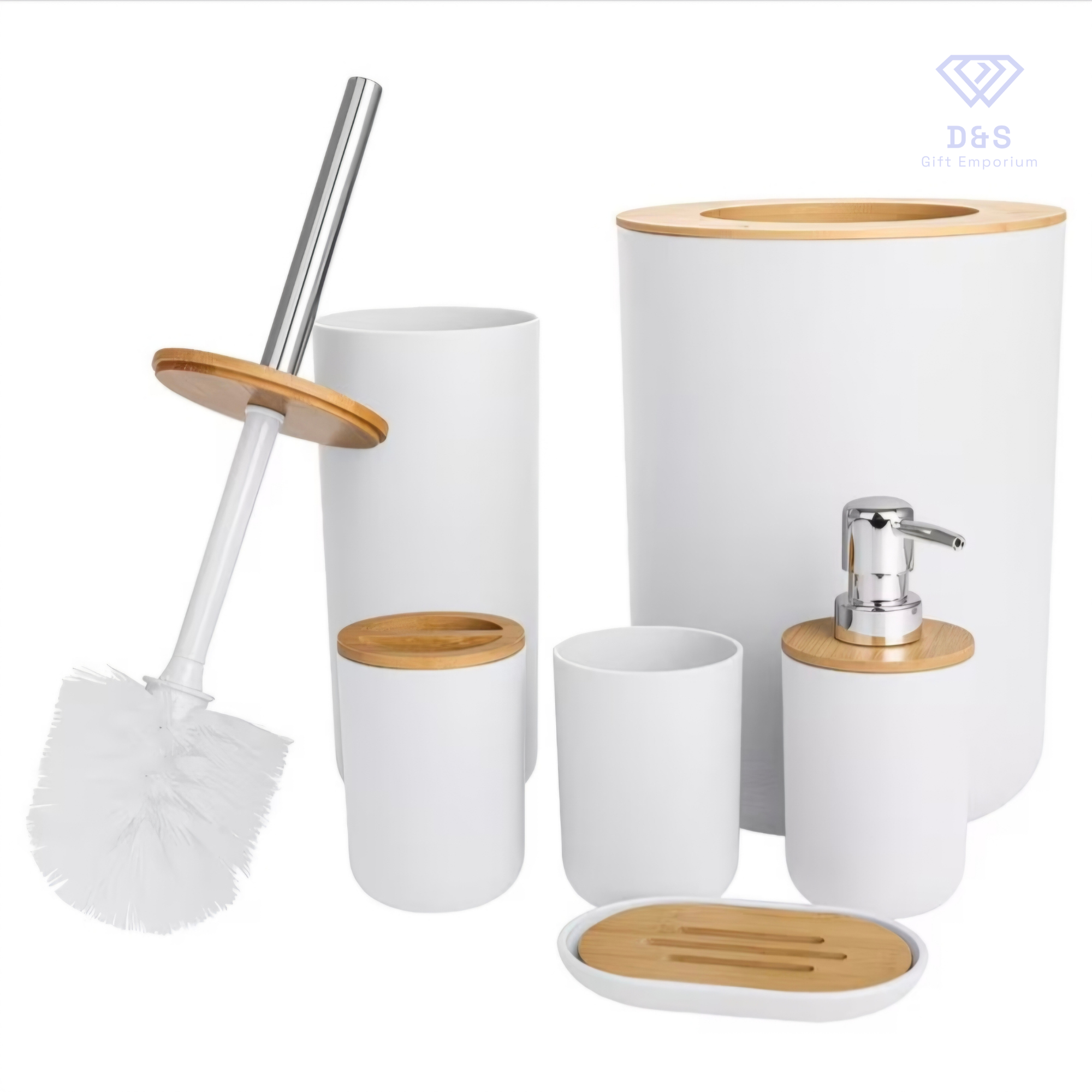 6pcs Bamboo Bathroom Set
