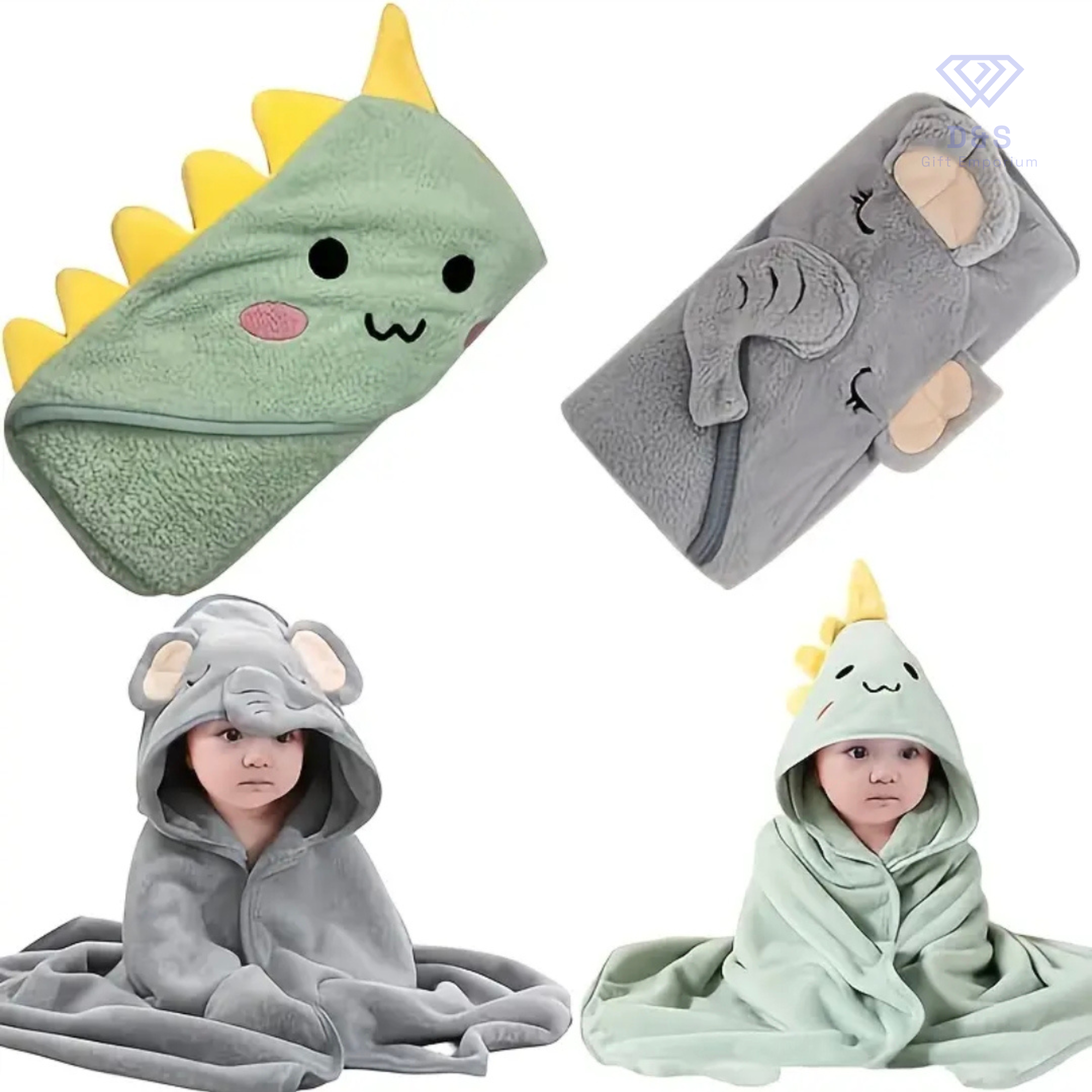 2pcs Hoodied Bath Towels